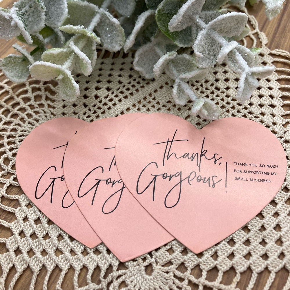 Set of 50 thanks gorgeous heart thank you cards for your orders